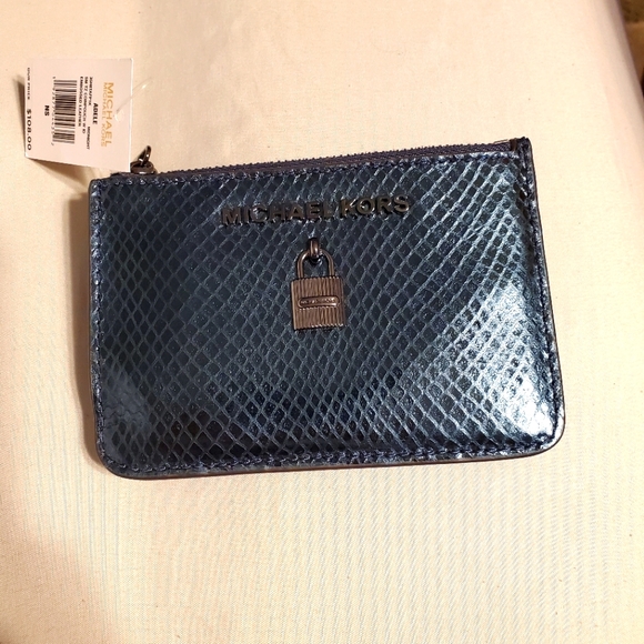 Michael Kors Adele Coin Pouch ID Wallet Midnight - Picture 1 of 4